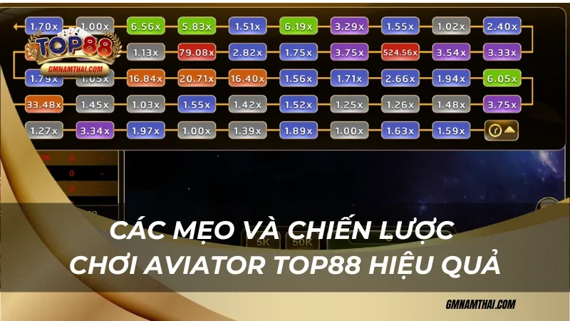 Các mẹo và chiến lược chơi Aviator Top88