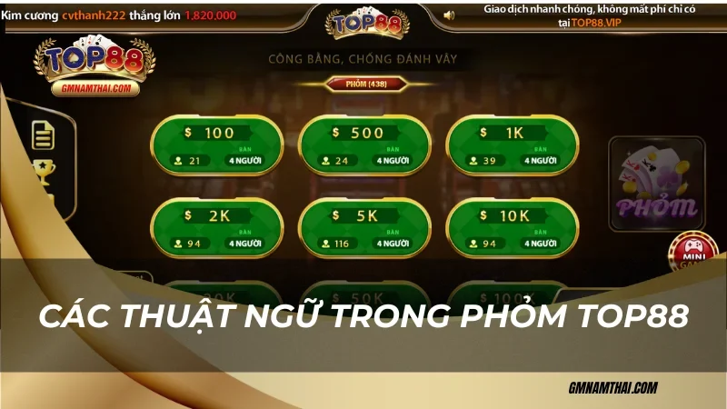 Các thuật ngữ trong phỏm Top88