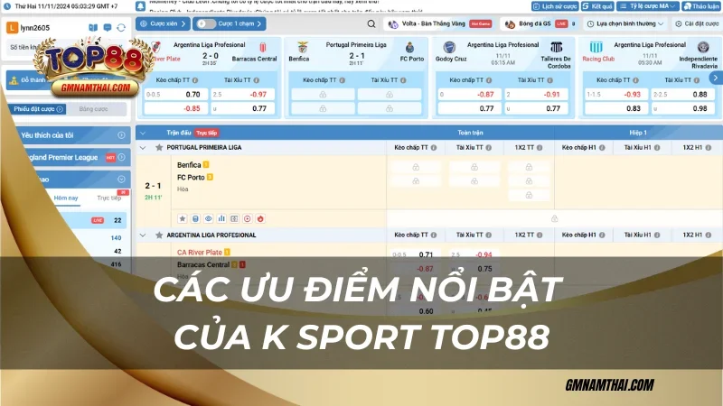 Các ưu điểm nổi bật của K Sport Top88