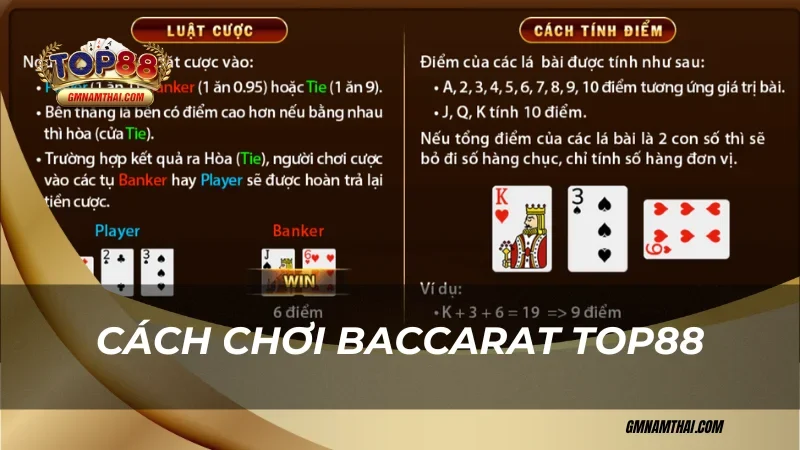 Cách chơi Baccarat Top88