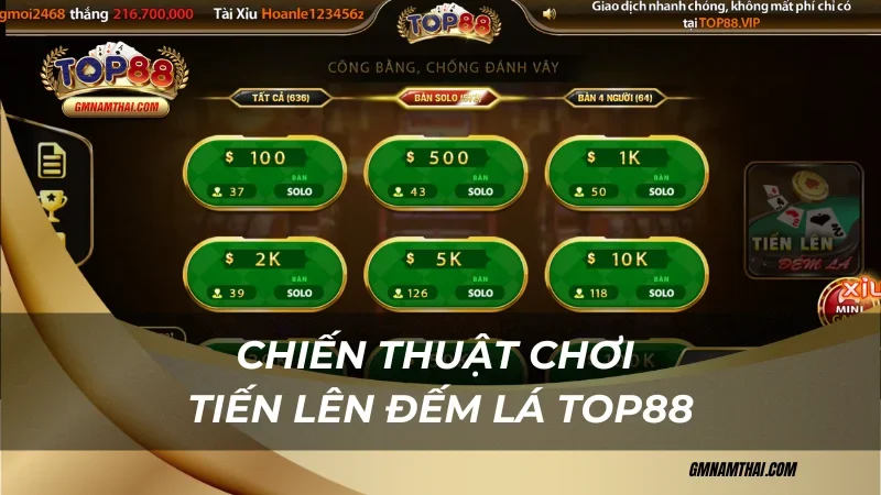 Chiến thuật chơi tiến lên đếm lá Top88