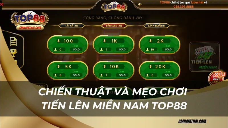 Chiến thuật và mẹo chơi tiến lên miền Nam Top88