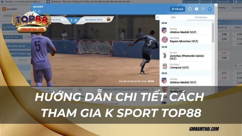 Hướng dẫn cách tham gia K Sport Top88