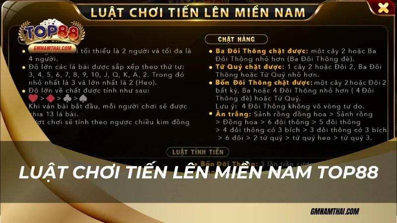 Luật chơi tiến lên miền Nam Top88